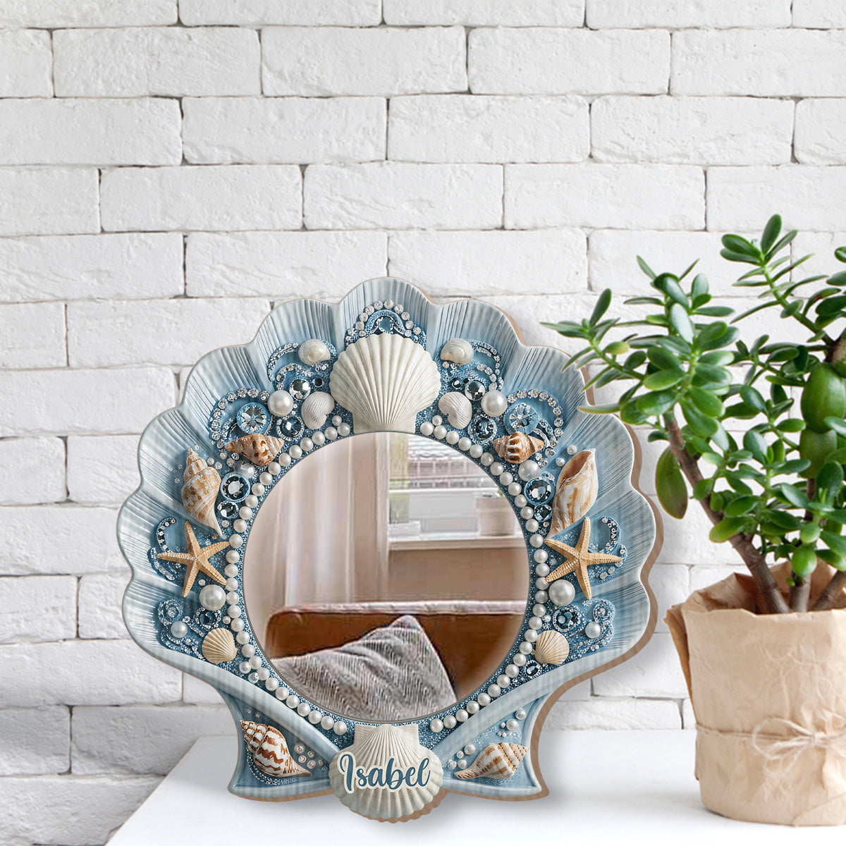Beautiful Seashell - Personalized Sea Lover Wall Hanging Mirror