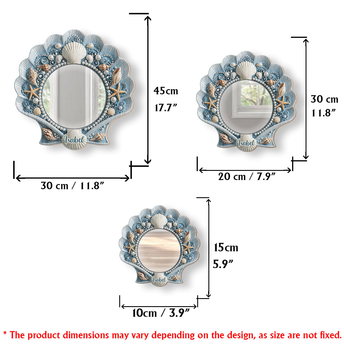 Beautiful Seashell - Personalized Sea Lover Wall Hanging Mirror