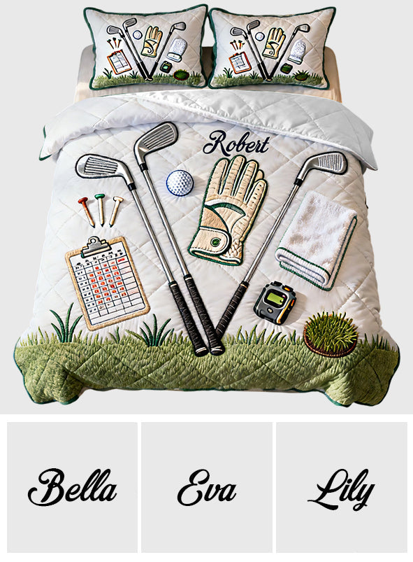 Live Love Golf - Personalized Golf Quilt Set