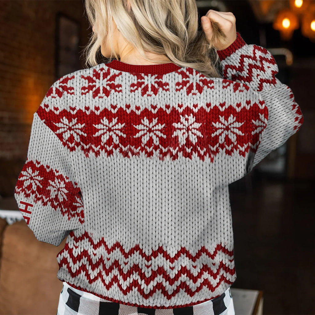 Merry Christmas Initial Letter - Personalized Family Ugly Sweater