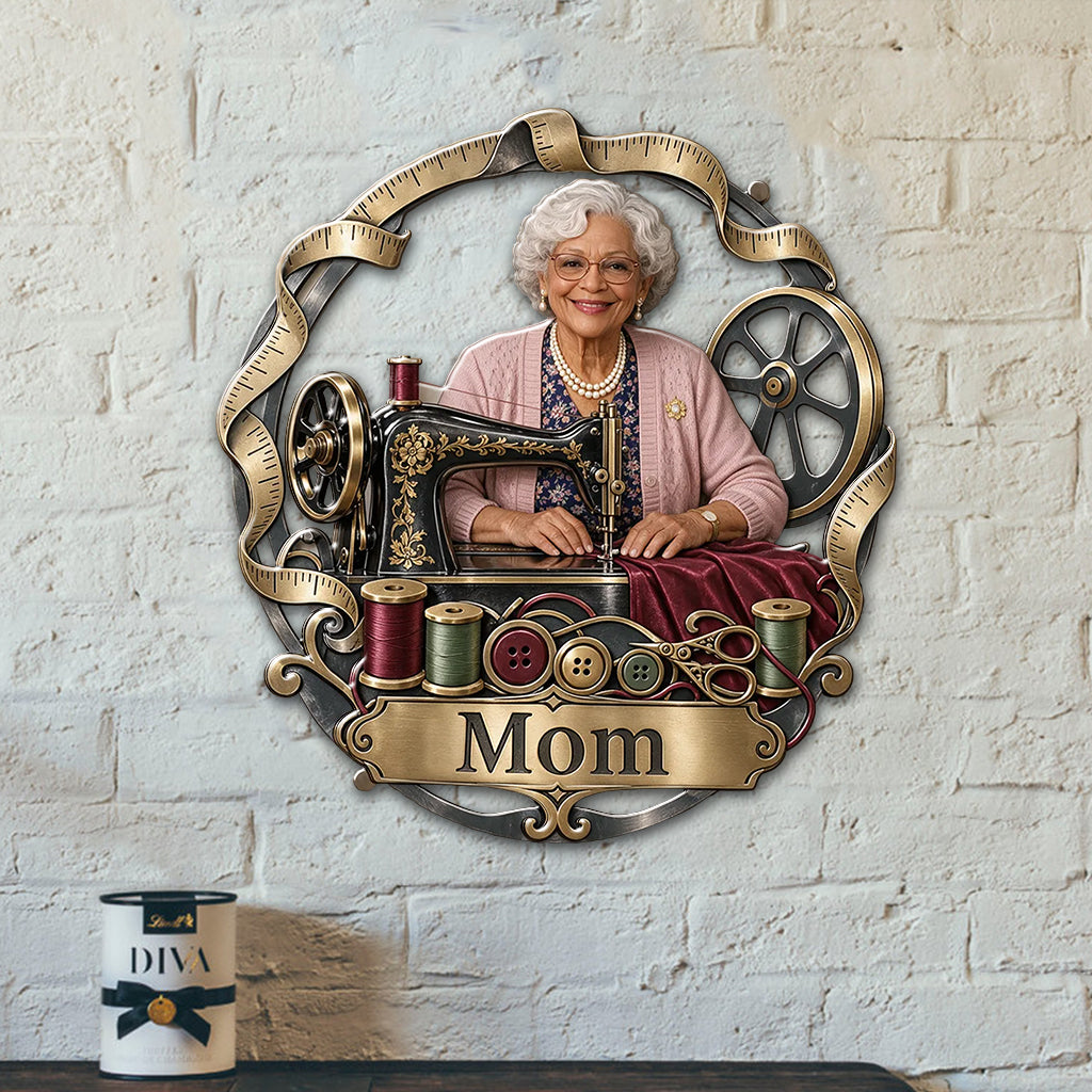 Sewing Lovers Gift - Personalized Sewing 3D Printed Cut Metal Sign