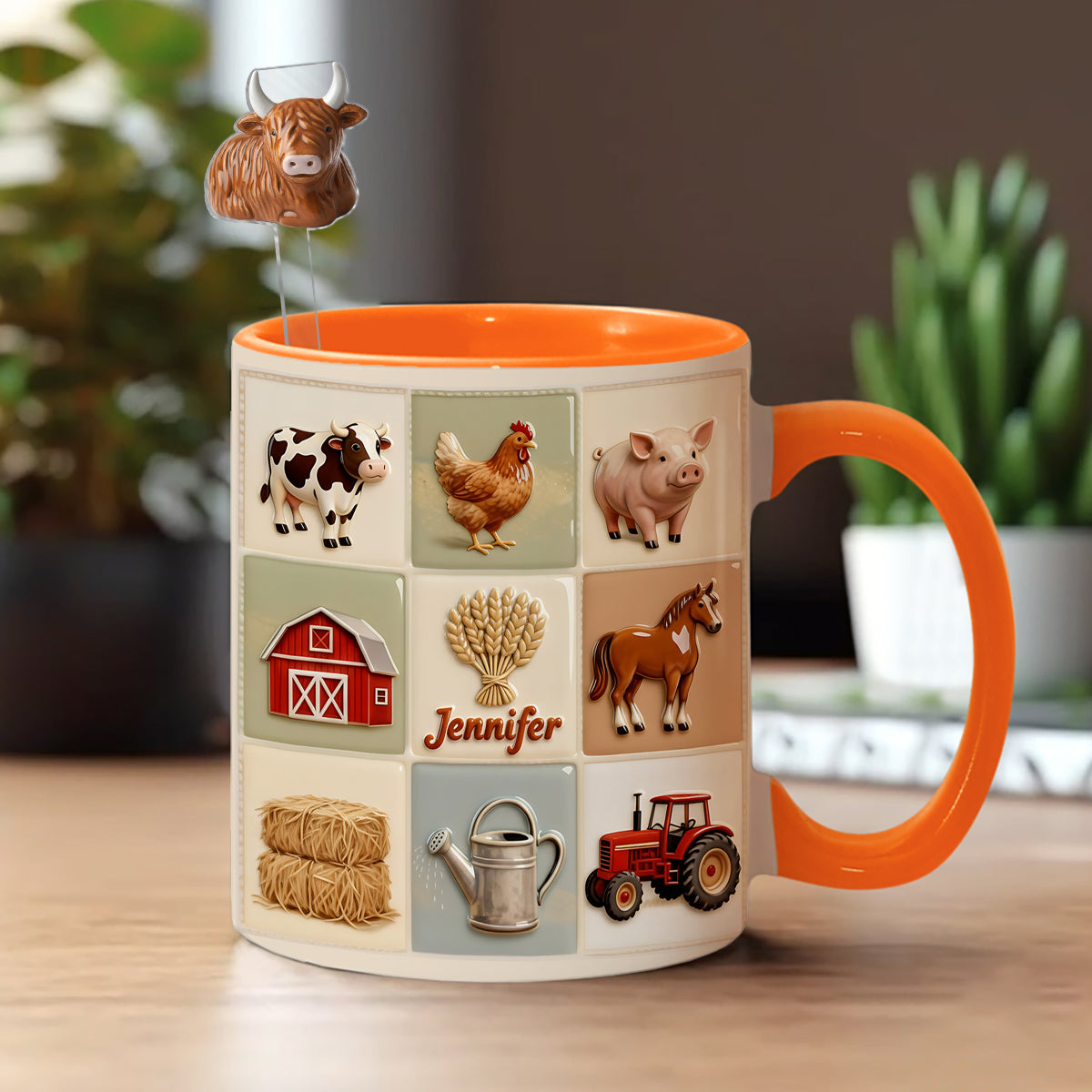 Farmer Life - Personalized Farmer Set Accent Mug with Acrylic Stirrers