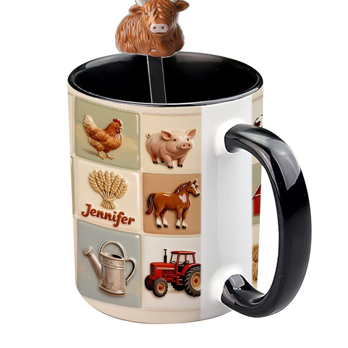Farmer Life - Personalized Farmer Set Accent Mug with Acrylic Stirrers