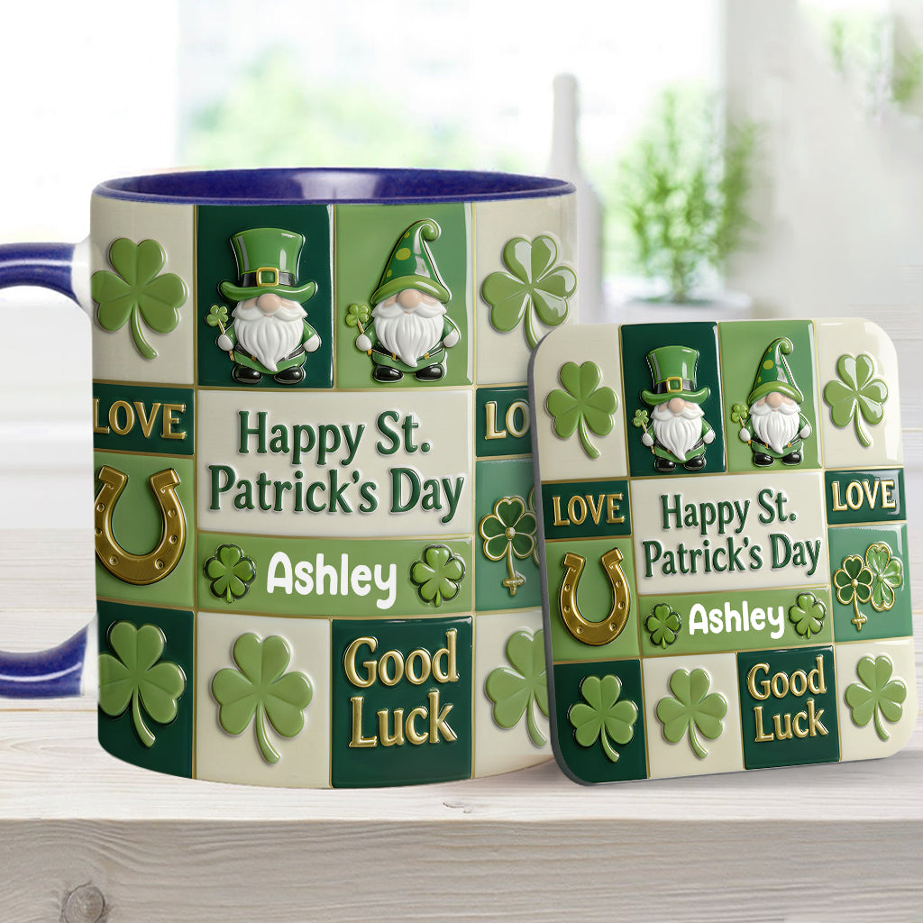 Happy St. Patrick's Day - Personalized Irish Accent Mug & Coaster