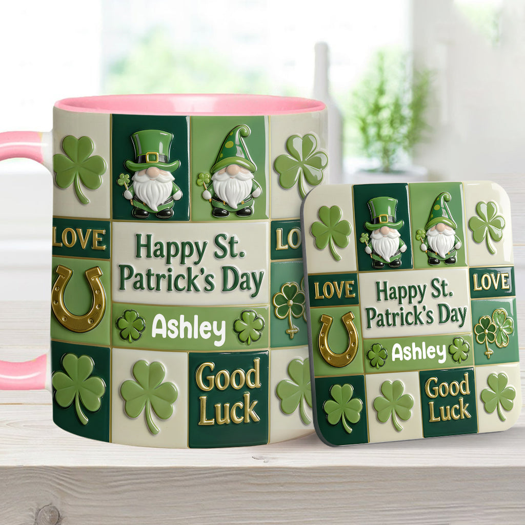 Happy St. Patrick's Day - Personalized Irish Accent Mug & Coaster