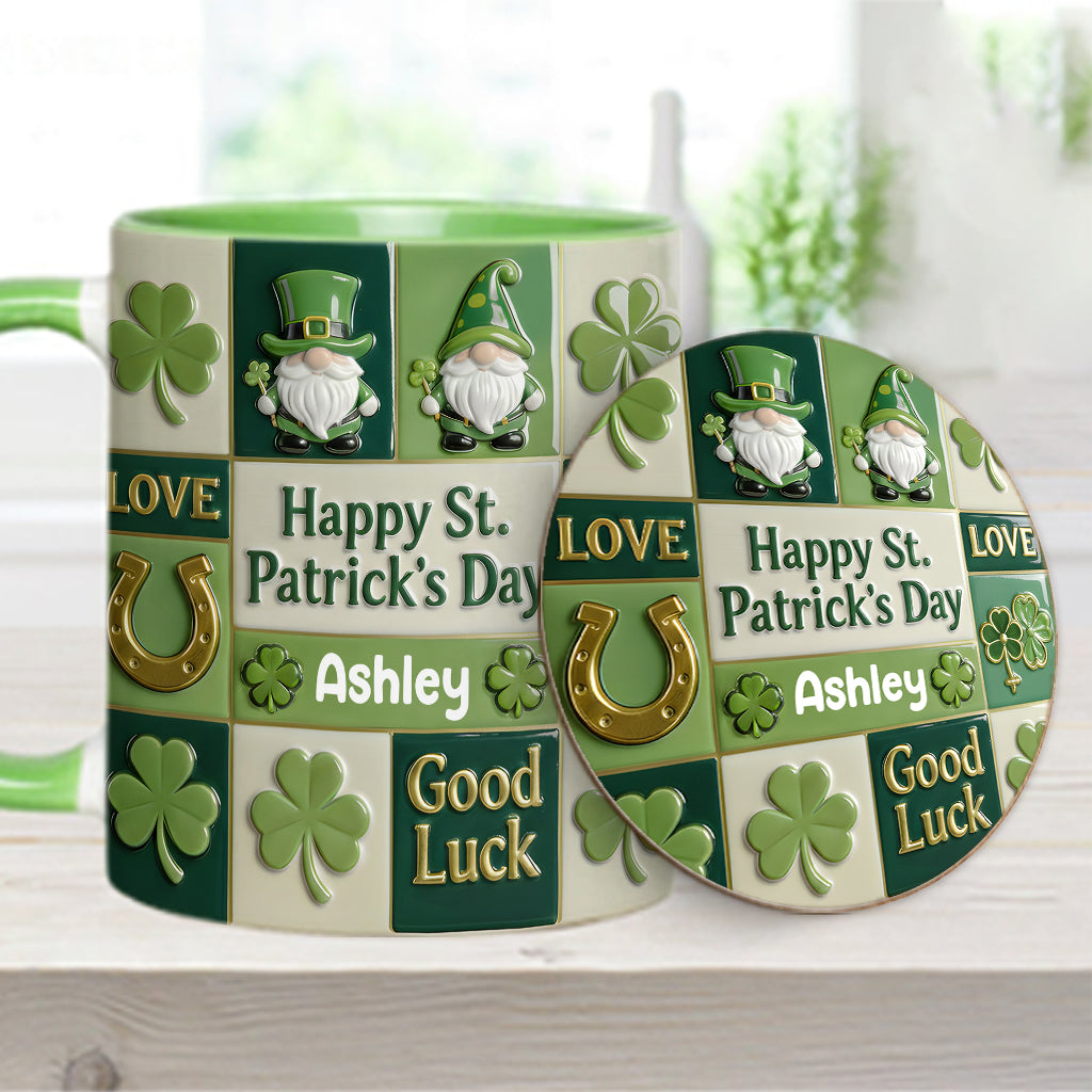 Happy St. Patrick's Day - Personalized Irish Accent Mug & Coaster