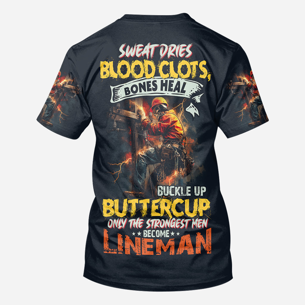 Only The Strongest Men Become Lineman - Personalized Lineman All Over Shirt