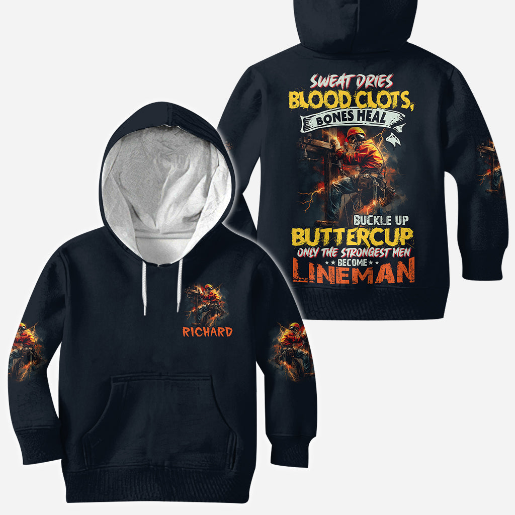 Only The Strongest Men Become Lineman - Personalized Lineman All Over Shirt