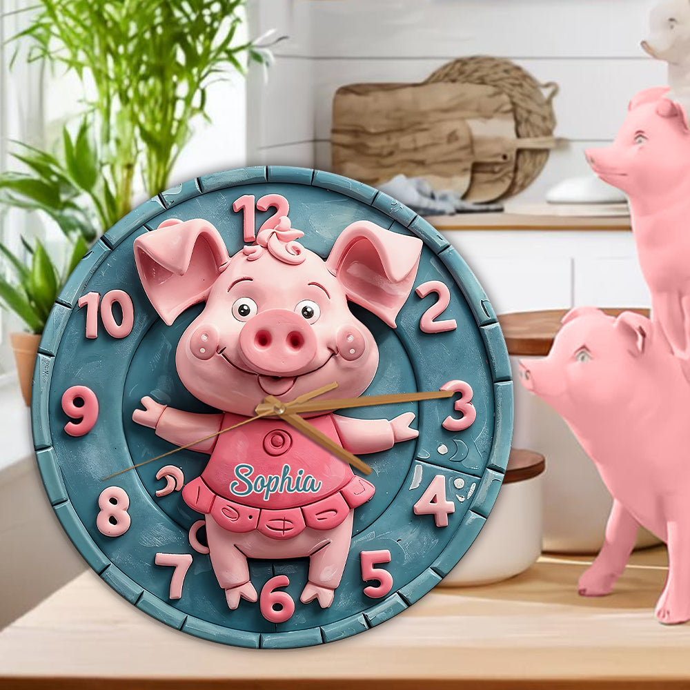 Cute Pigs - Personalized Pig Lover Wall Clock