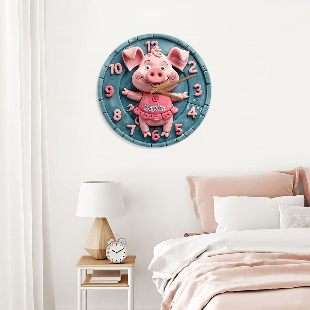 Cute Pigs - Personalized Pig Lover Wall Clock