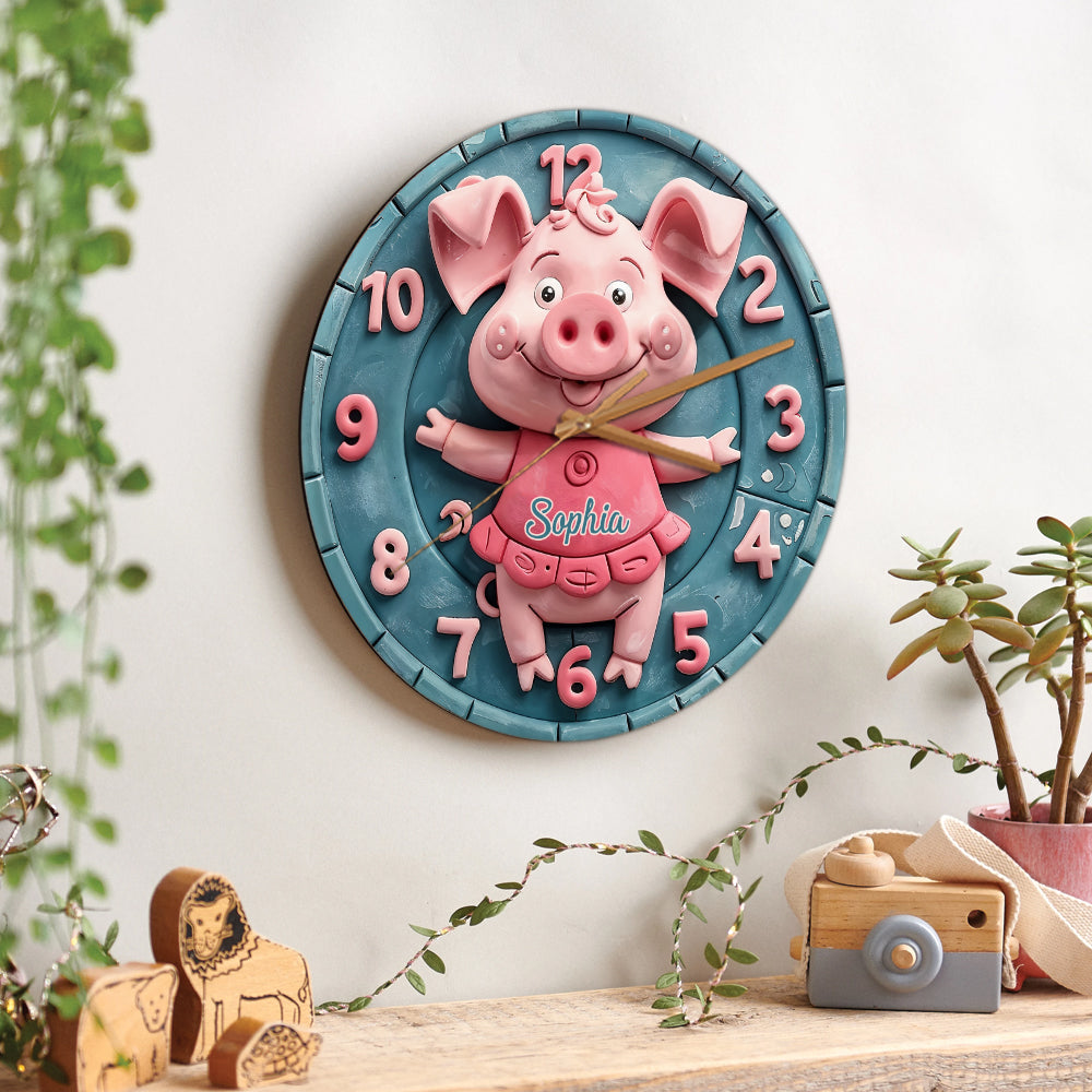 Cute Pigs - Personalized Pig Lover Wall Clock