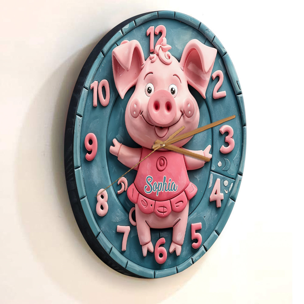 Cute Pigs - Personalized Pig Lover Wall Clock