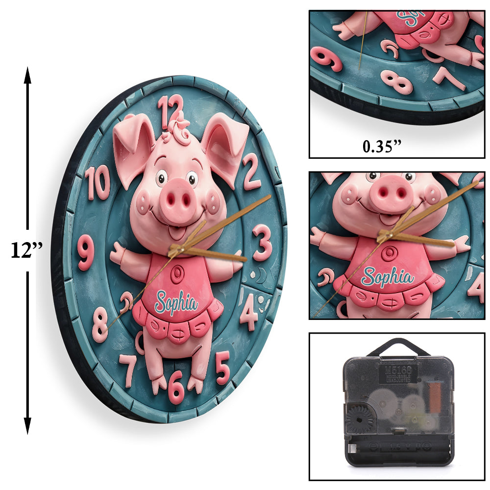 Cute Pigs - Personalized Pig Lover Wall Clock