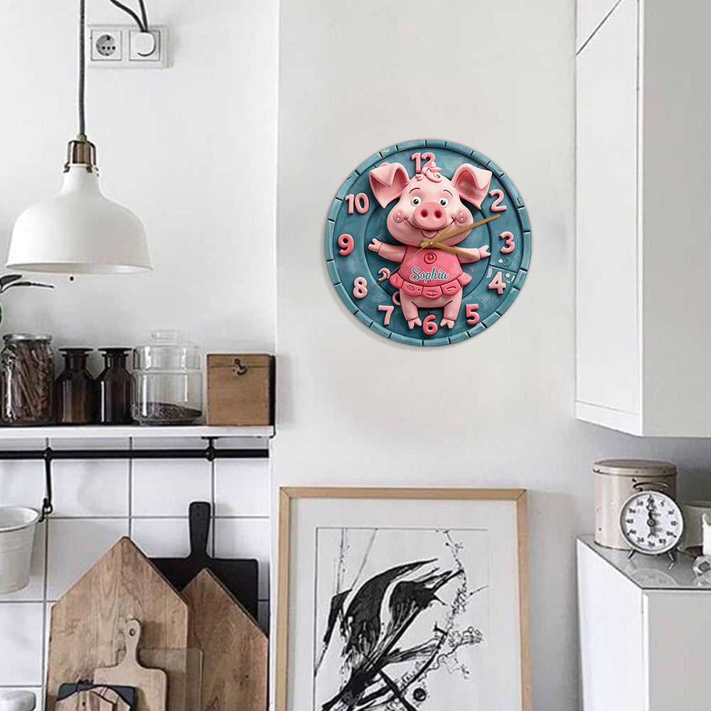 Cute Pigs - Personalized Pig Lover Wall Clock