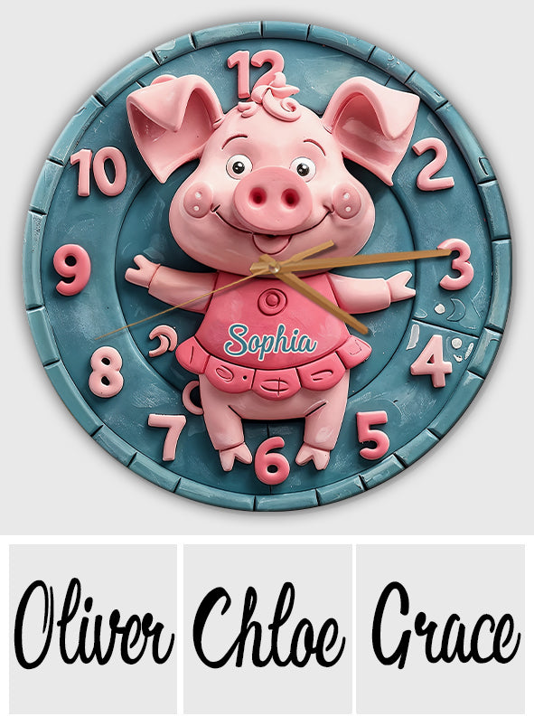 Cute Pigs - Personalized Pig Lover Wall Clock