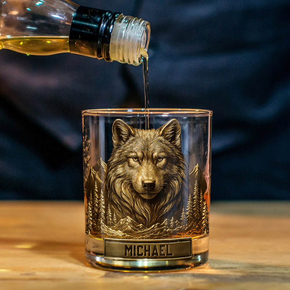 Cool Wolf - Personalized Wolf Whiskey Glass