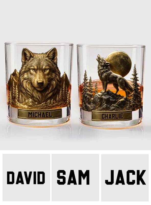 Cool Wolf - Personalized Wolf Whiskey Glass