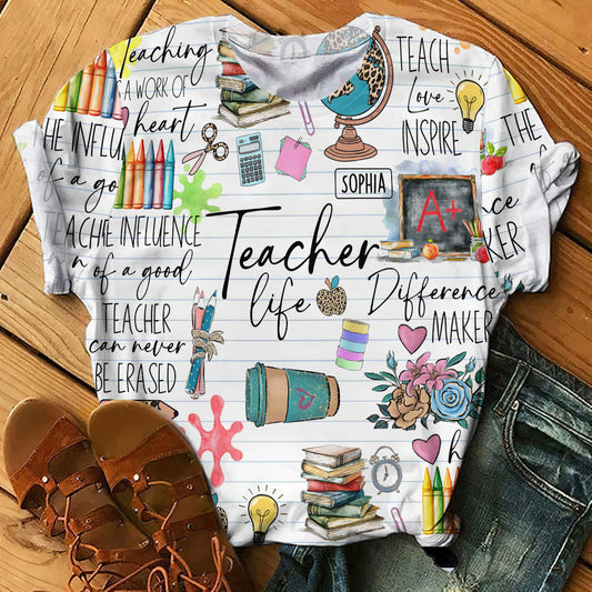 Teacher Life - Personalized Teacher All Over Shirt
