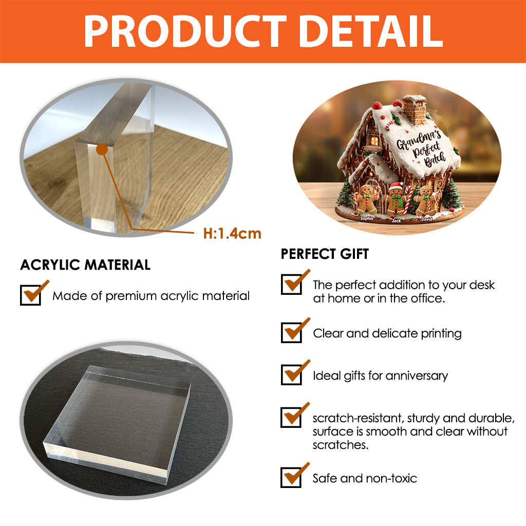 Grandma's Perfect Batch - Personalized Grandma Custom Shaped Acrylic Plaque