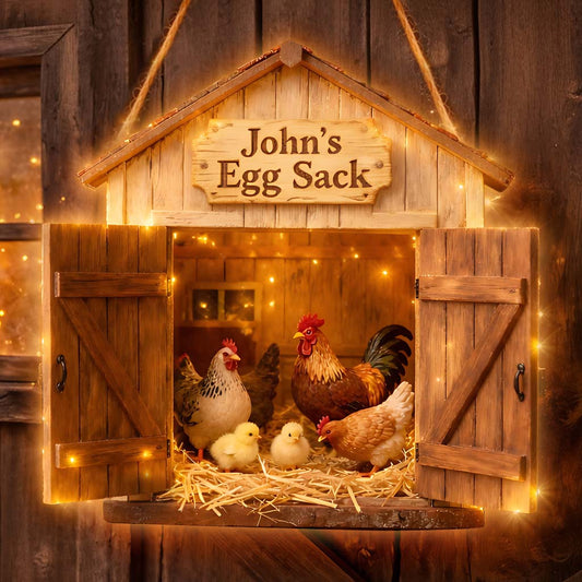 Egg Sack, Farmer Gift - Personalized Farmer LED Light Acrylic Sign