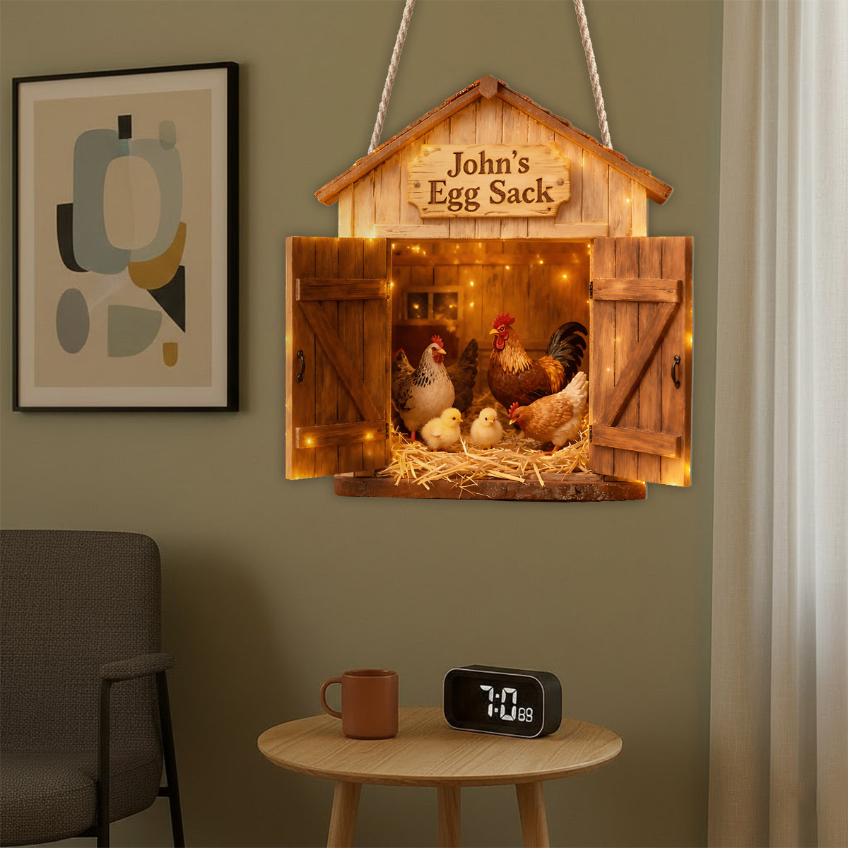 Egg Sack, Farmer Gift - Personalized Farmer LED Light Acrylic Sign