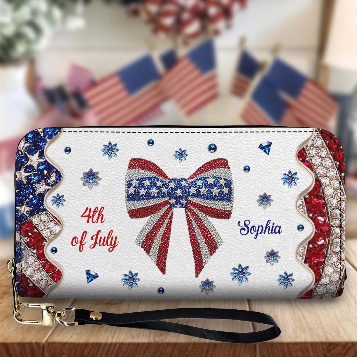 Independence Day - Personalized Independence Day/ 4th of July Leather Long Wallet