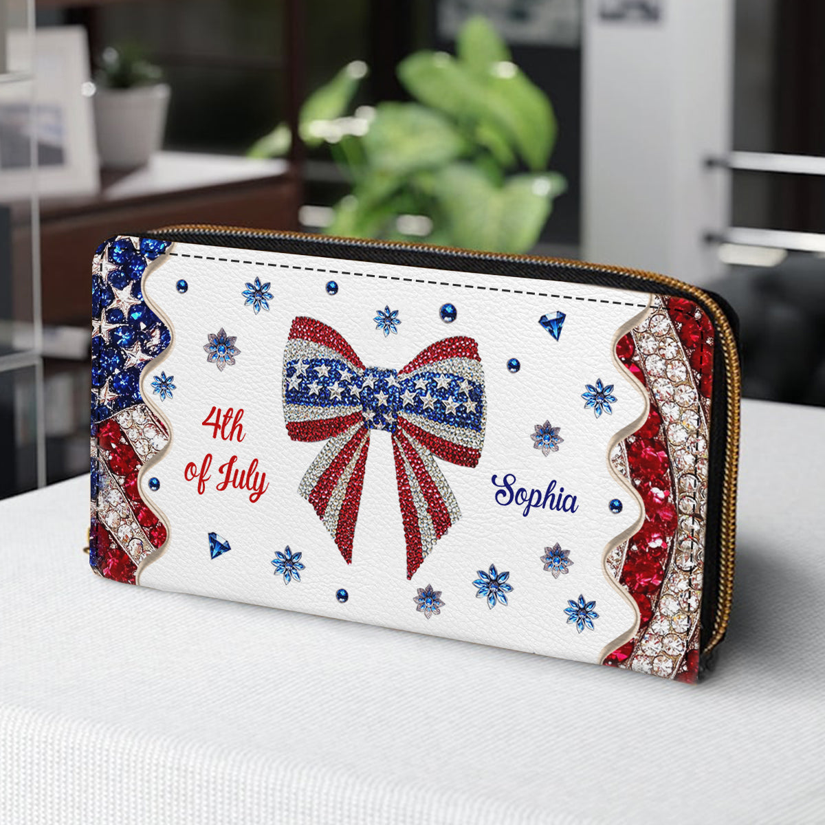 Independence Day - Personalized Independence Day/ 4th of July Leather Long Wallet