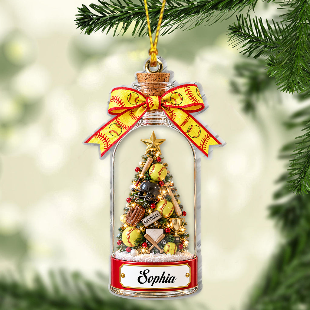 Love Sport, Softball, Football, Baseball... - Personalized Softball Ornament