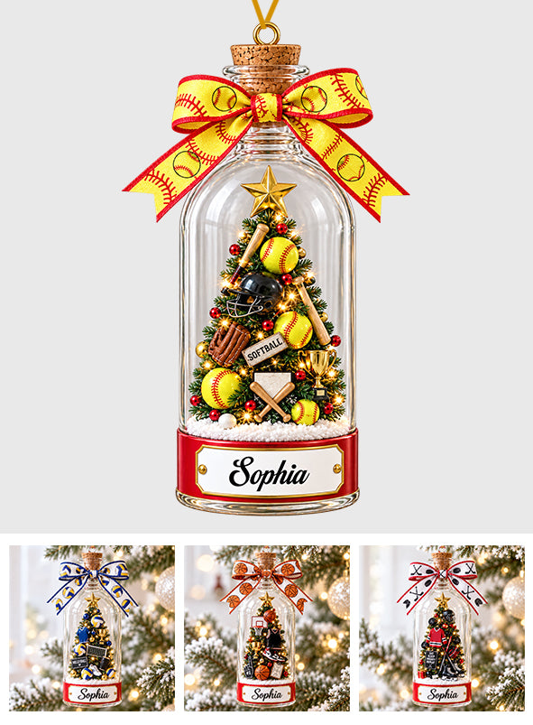 Love Sport, Softball, Football, Baseball... - Personalized Softball Ornament