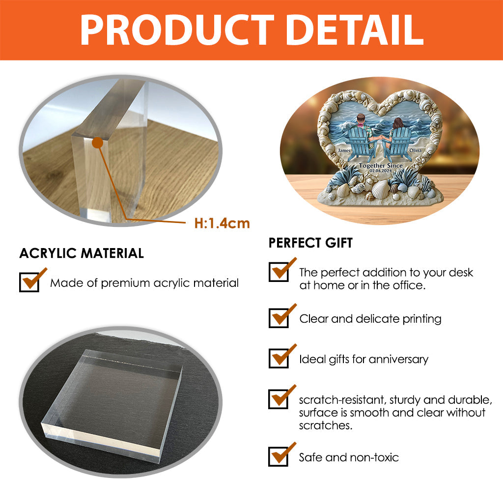 Together Since - Personalized Couple Custom Shaped Acrylic Plaque