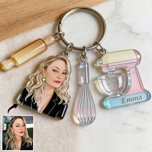 Love Baking - Personalized Baking Keychain With Charms