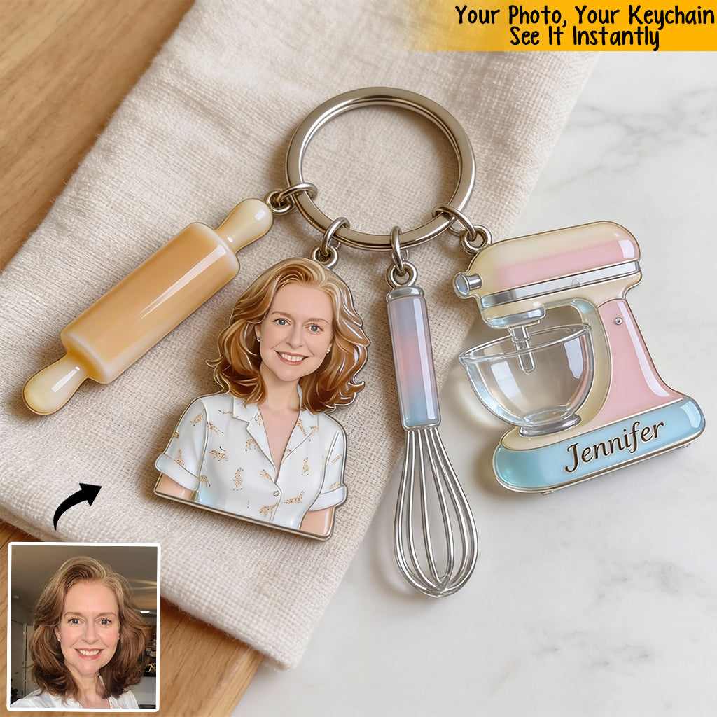 Love Baking - Personalized Baking Keychain With Charms