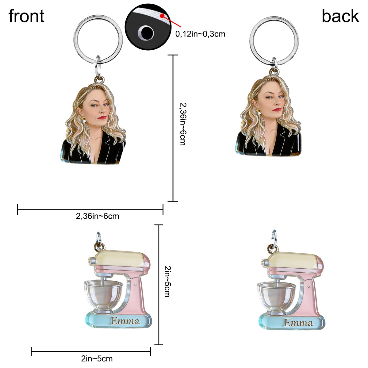 Love Baking - Personalized Baking Keychain With Charms