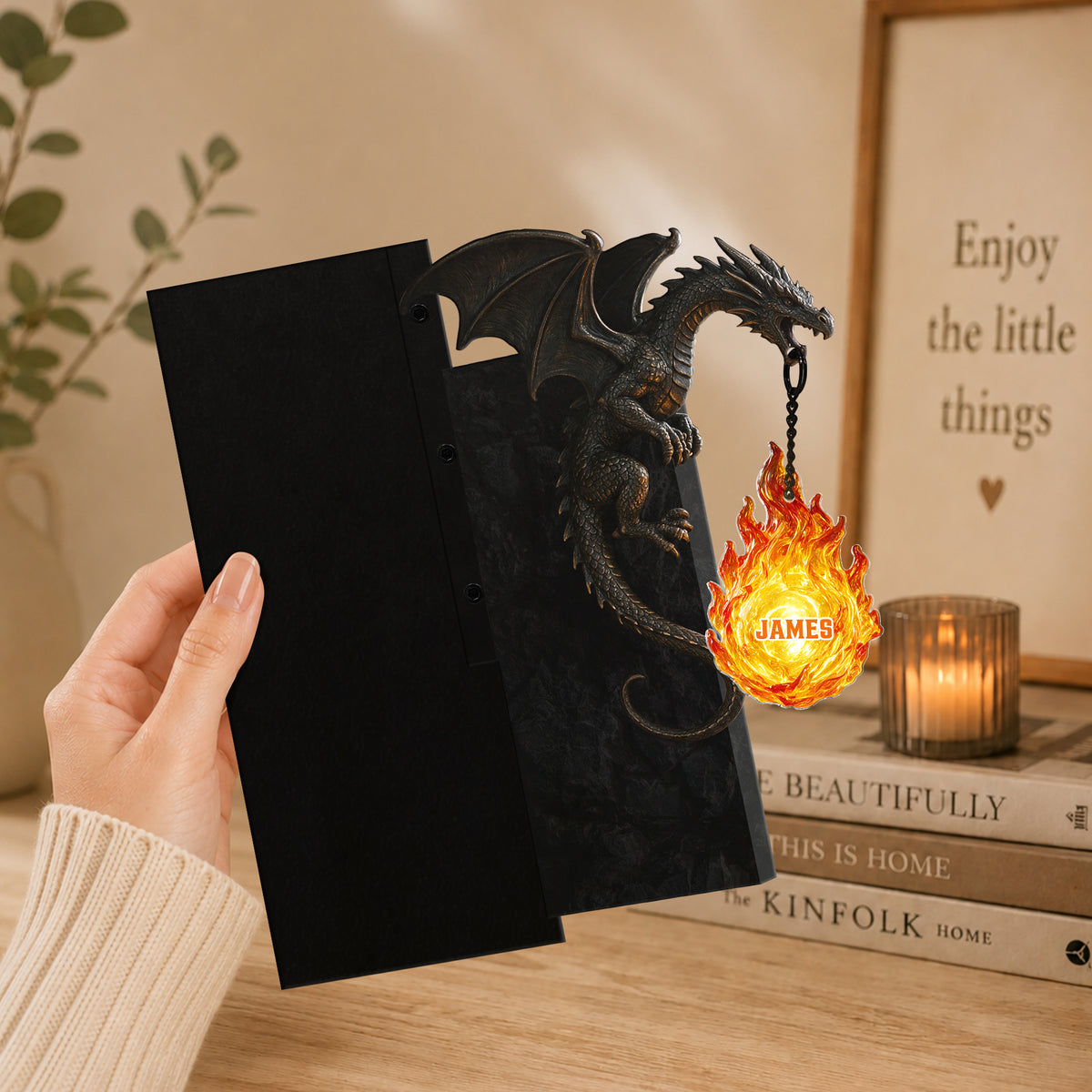 Dragon Lovers Gift - Personalized Dragon Bookshelf Lamp