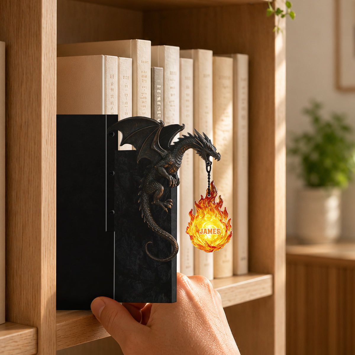 Dragon Lovers Gift - Personalized Dragon Bookshelf Lamp