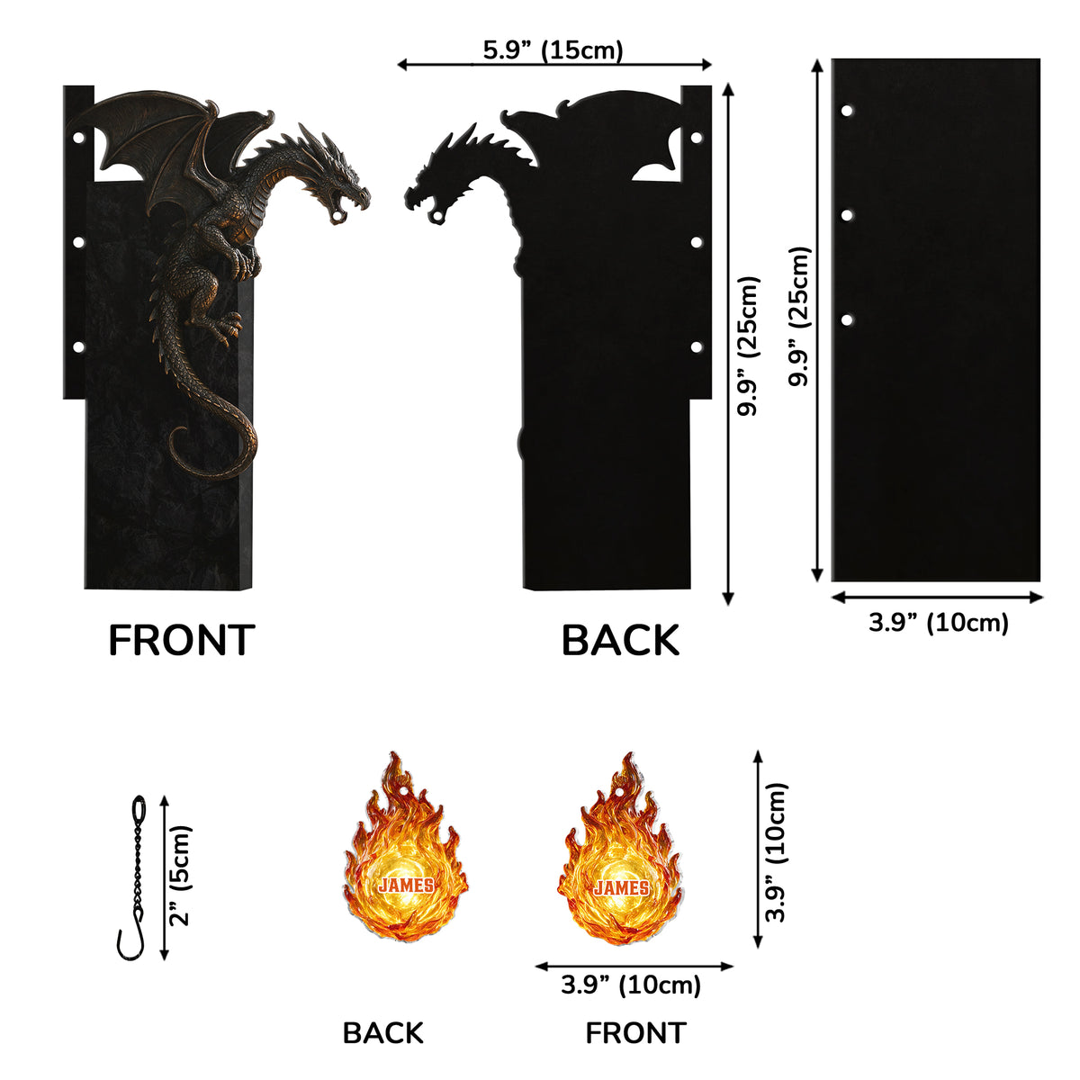 Dragon Lovers Gift - Personalized Dragon Bookshelf Lamp