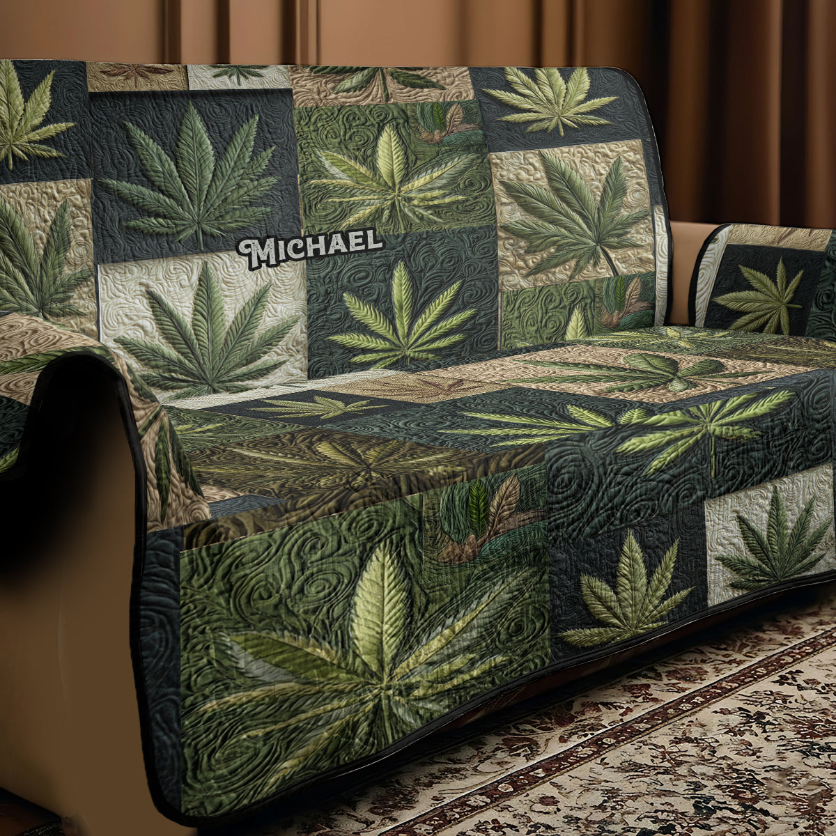 I Like Big Buds - Personalized Weed Quilted Sofa/Couch Cover