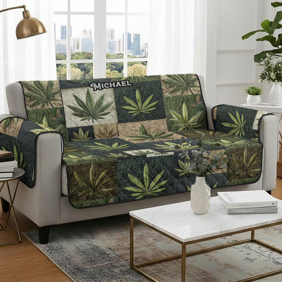 I Like Big Buds - Personalized Weed Quilted Sofa/Couch Cover