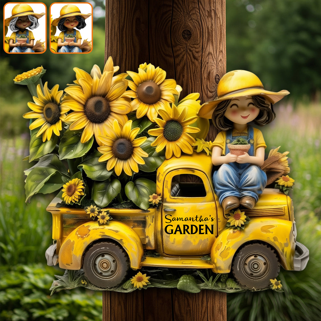 And Into The Garden I Go To Lose My Mind - Personalized Gardening Cut Metal Sign