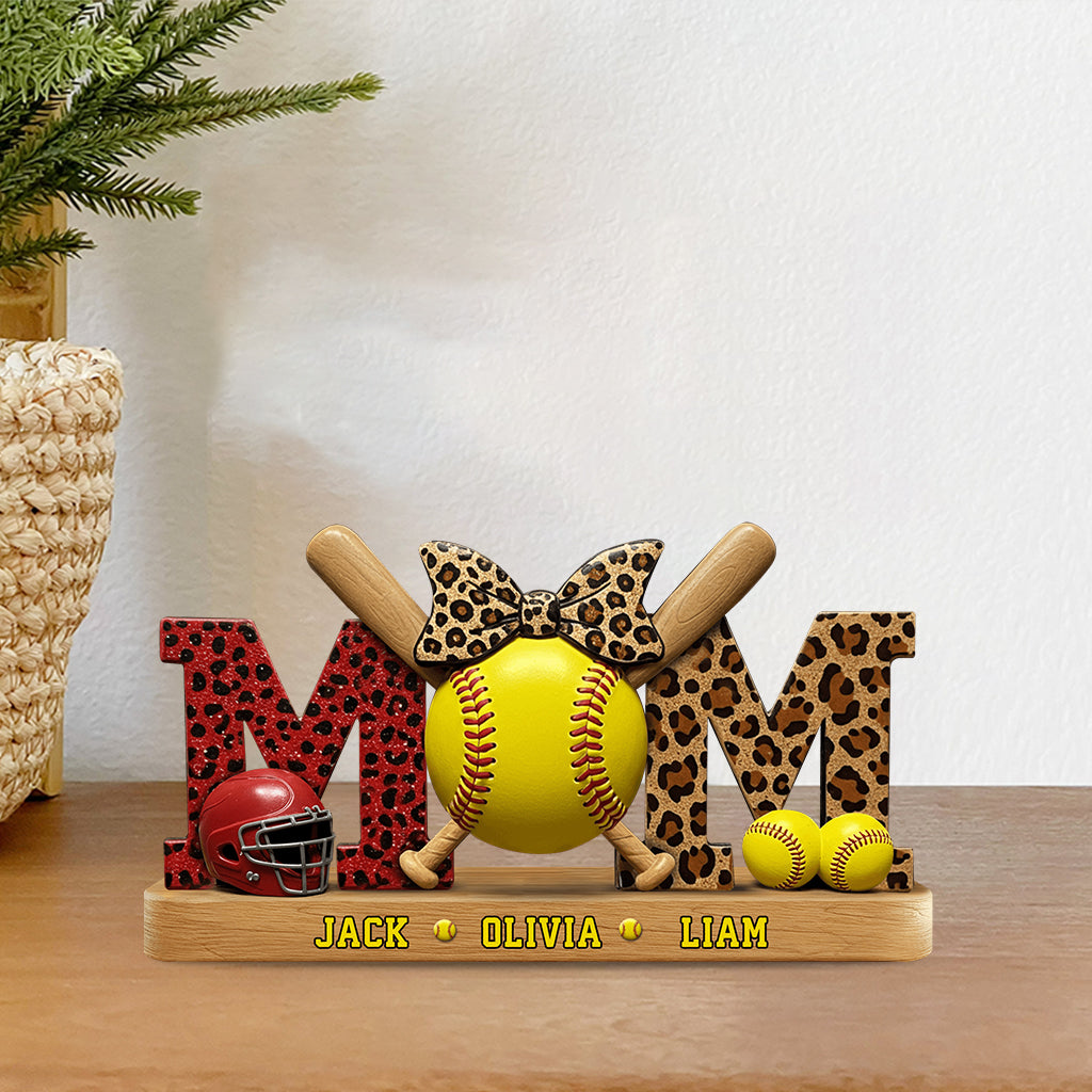 Softball Mom - Personalized Softball Custom Shaped Acrylic Plaque
