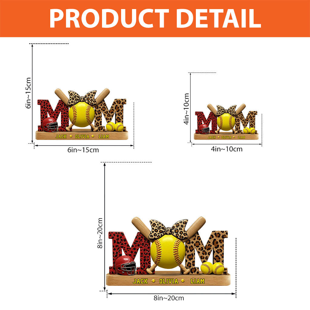 Softball Mom - Personalized Softball Custom Shaped Acrylic Plaque