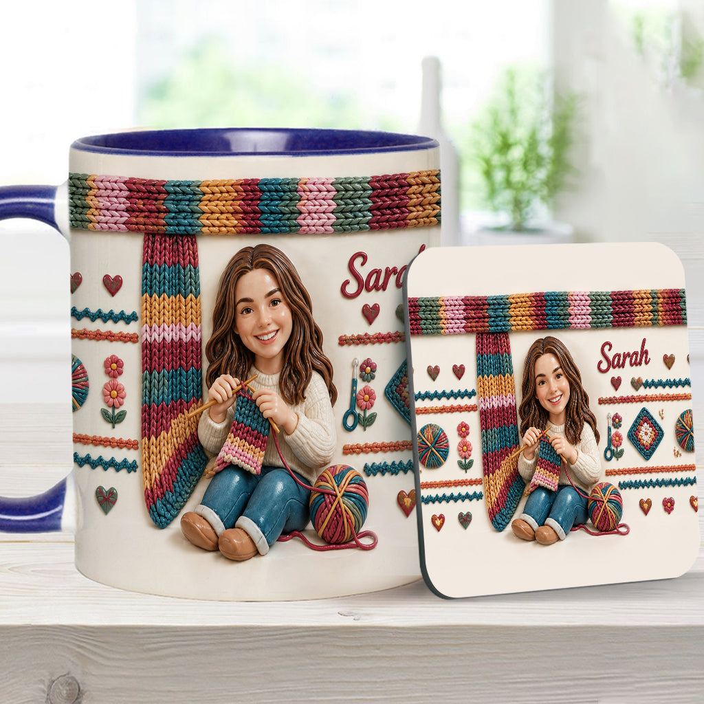 Love Crocheting - Personalized Crocheting Accent Mug & Coaster