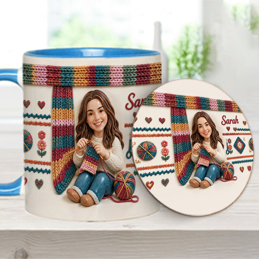 Love Crocheting - Personalized Crocheting Accent Mug & Coaster