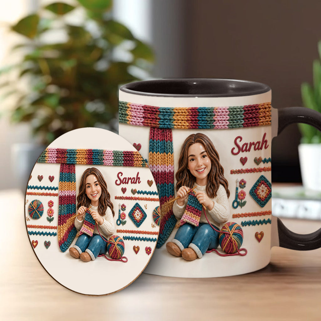 Love Crocheting - Personalized Crocheting Accent Mug & Coaster