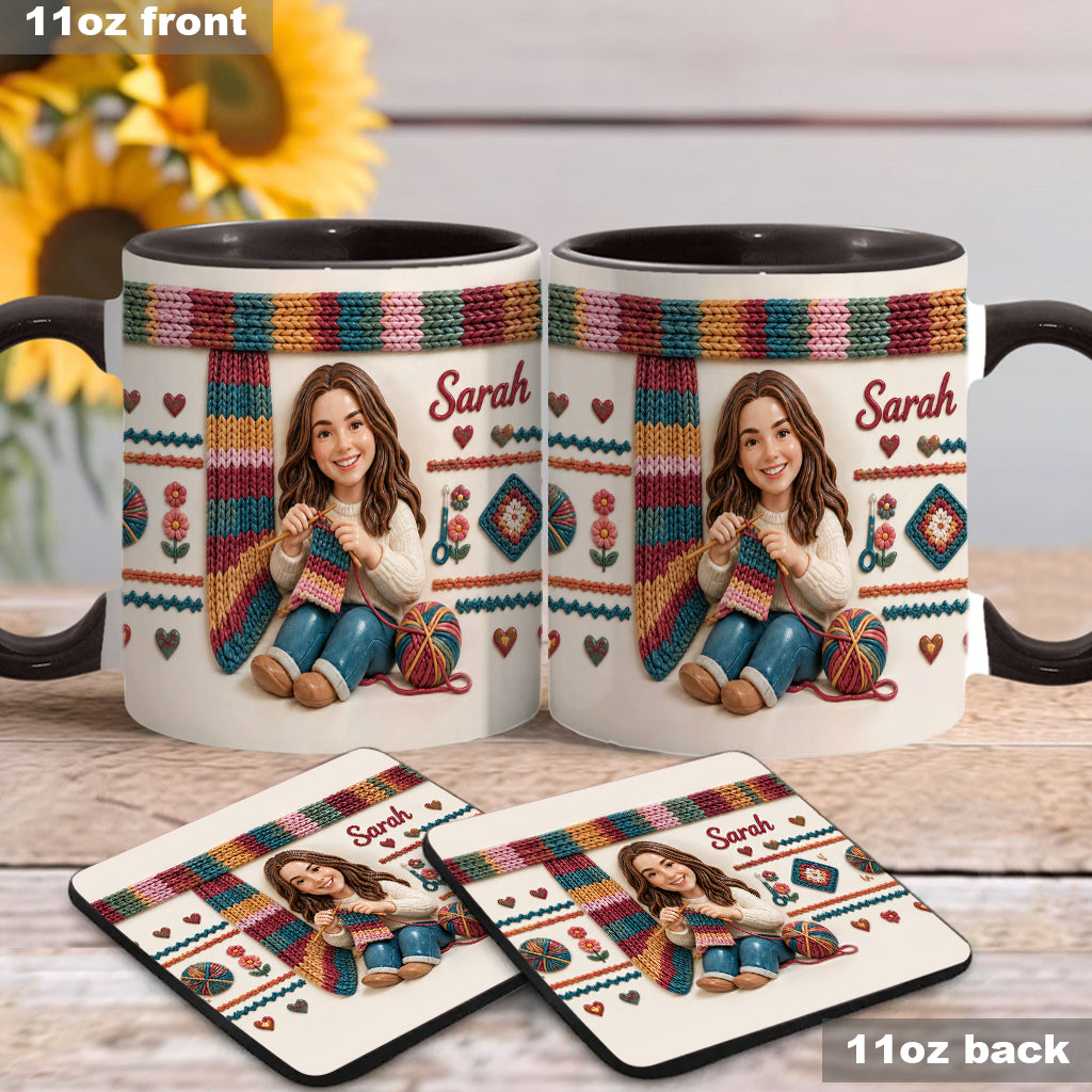 Love Crocheting - Personalized Crocheting Accent Mug & Coaster