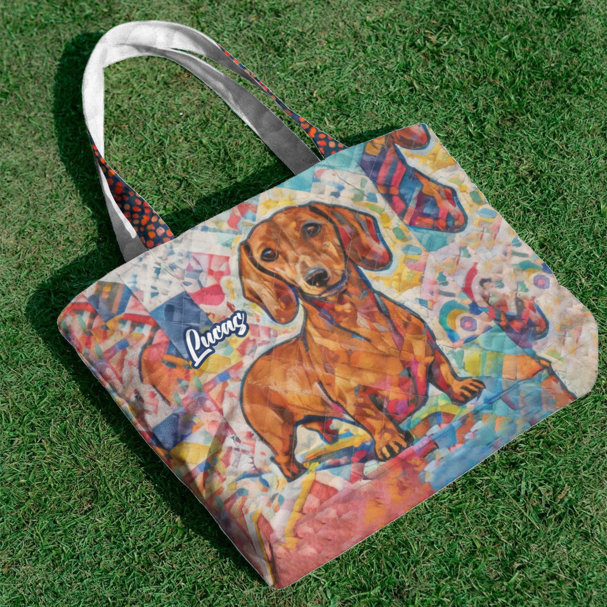 Funky Pet Art - Personalized Dog Cat Quilted Tote Bag