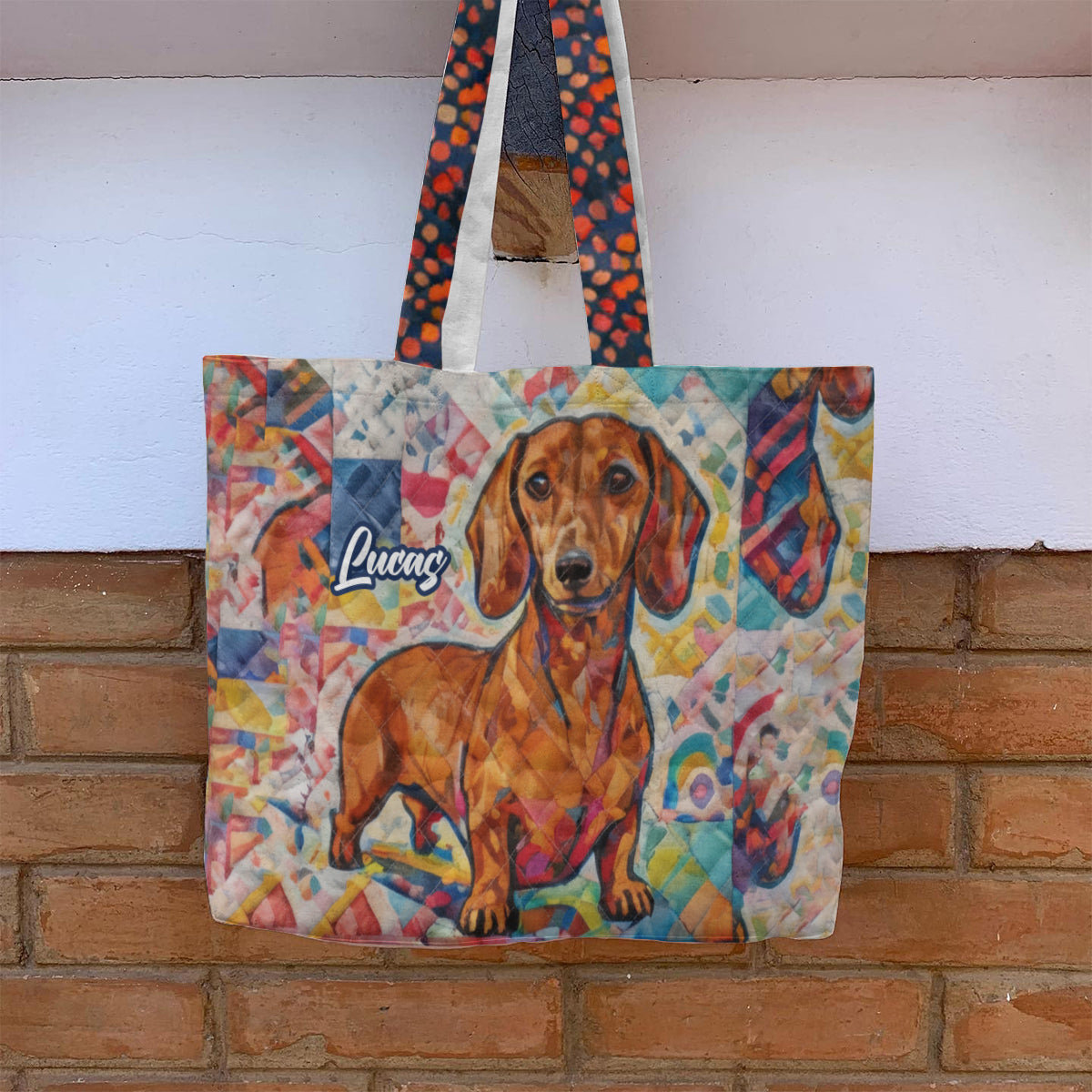 Funky Pet Art - Personalized Dog Cat Quilted Tote Bag