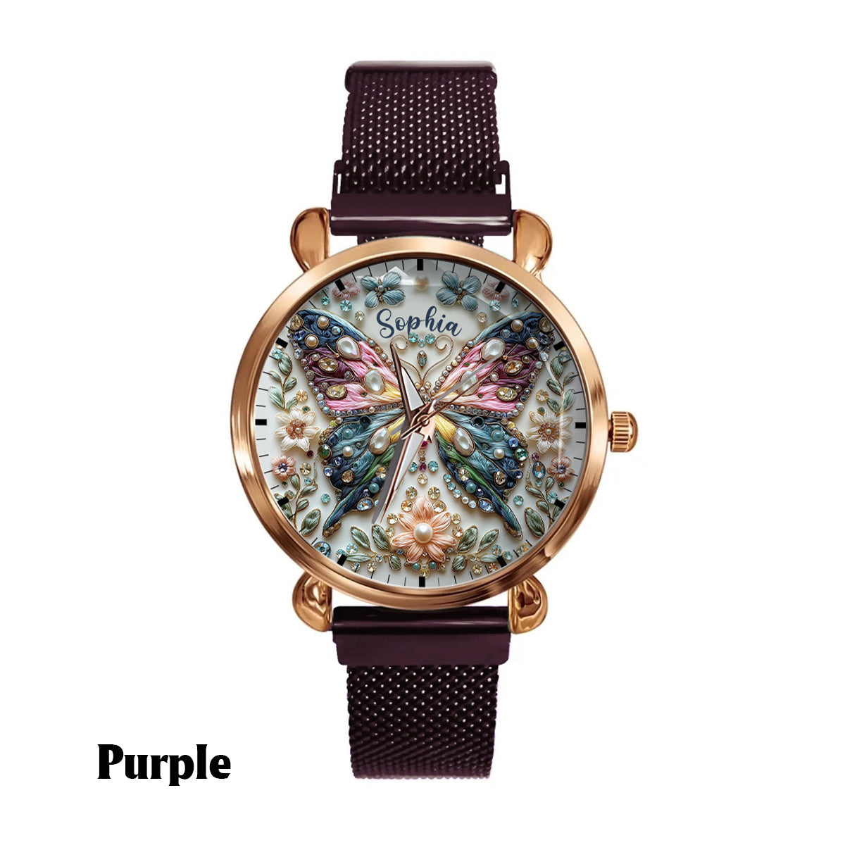 Beautiful Butterfly - Personalized Butterfly Women Hand Watch