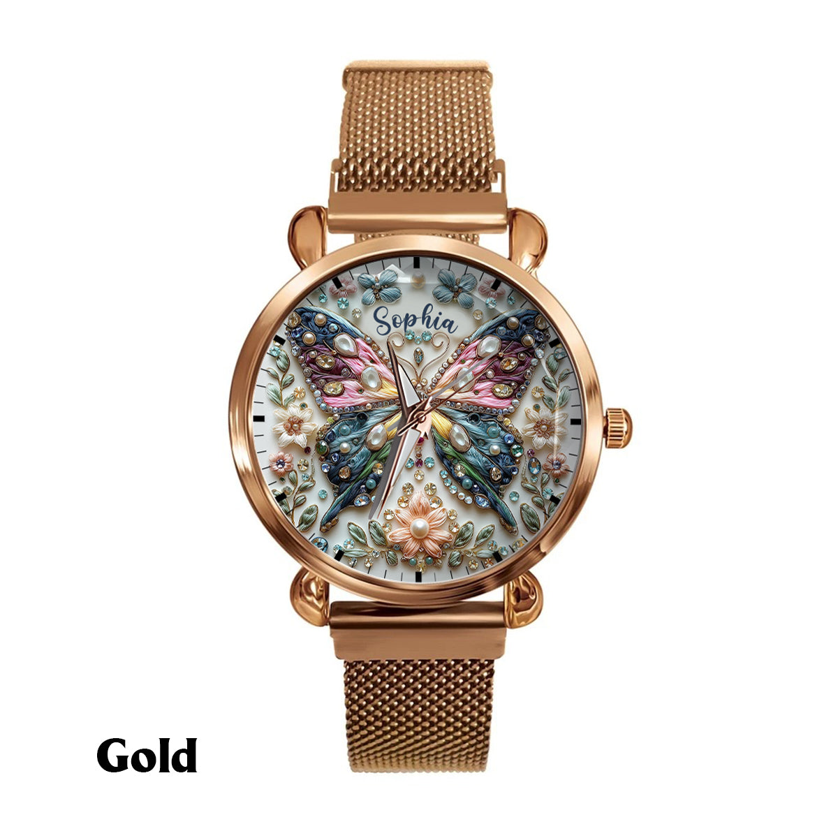 Beautiful Butterfly - Personalized Butterfly Women Hand Watch