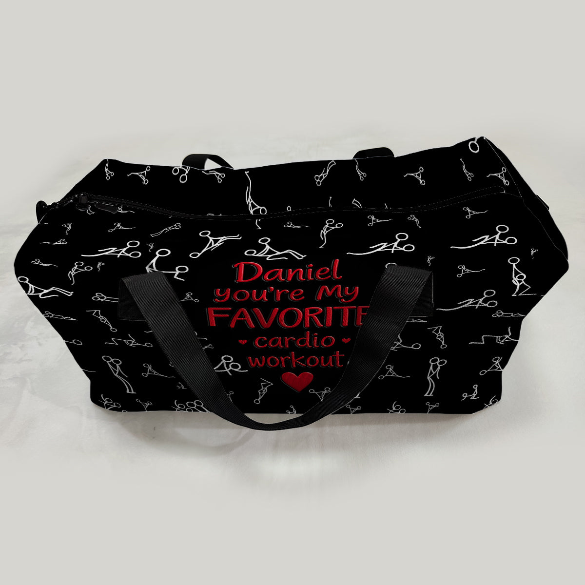 Favorite Cardio Workout - Personalized Spicy Couple Duffle Bag